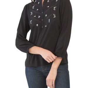 NEW Lucky Brand Embroidered Top